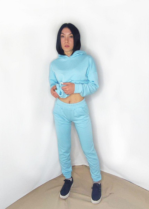 Костюм підлітковий спортивний тринитка петля Блакитний L Харків - фото 7