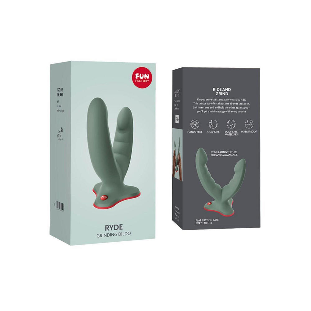 Подвійний фалоімітатор Fun Factory RYDE wild olive, гнучкі стовбури, присоска Sex Aura Київ - фото 10