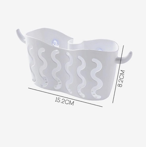 Корзинка для губок, мочалок белая - размер 15,2*8,2см, пластик Киев - изображение 5