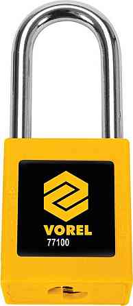 Замок навісний VOREL з дугою Ø= 6 мм, h= 38 мм, 2 ключі, корпус покритий нейлоном- 40х20хм45 мм [10] Одеса
