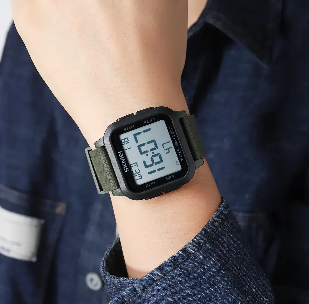 Чоловічий наручний годинник Skmei 1894 (Зелений з білим циферблатом) Вінниця - фото 6