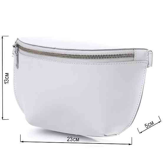 Шкіряна жіноча бананка Shvigel 16384 Білий Київ