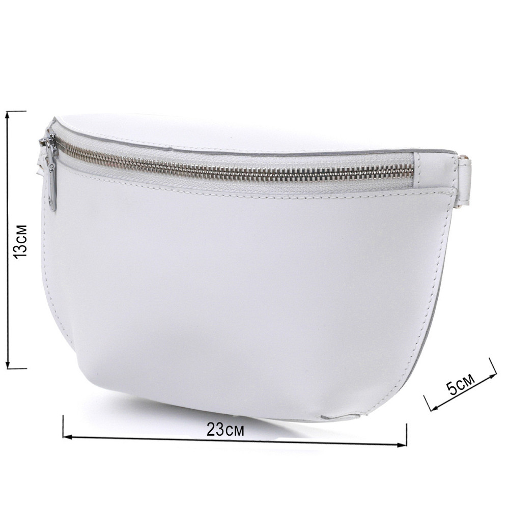 Кожаная женская бананка Shvigel 16384 Белый Киев - изображение 3