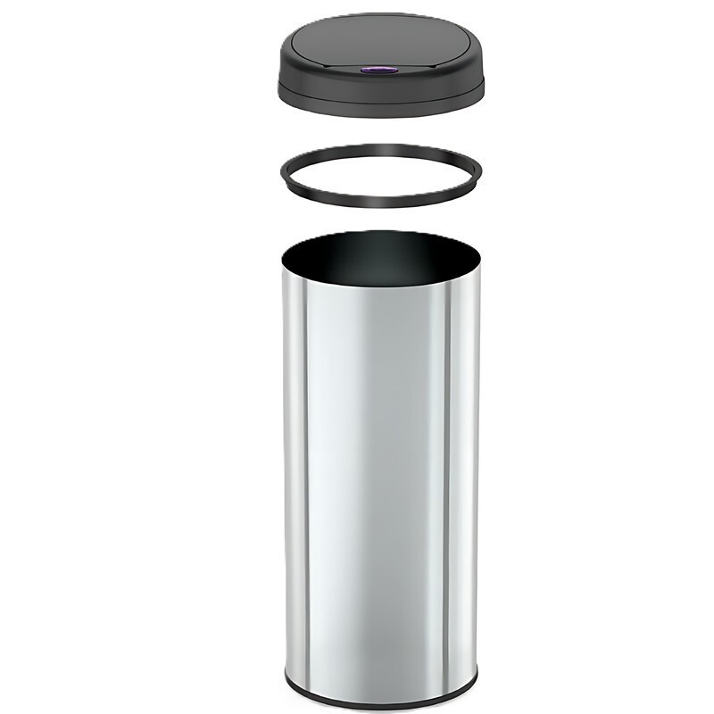 Відро для сміття сенсорне кругле Mixxus Premium Ellipse-TC0109 Chrome-Black 9л   ( MI7083 ) 38856 Харьков - изображение 3
