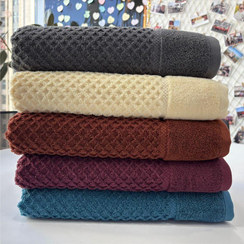 Полотенце банное Lovely Svi хлопок жаккардовое в подарочном пакете - 70 х 140 см Diamond Grid Коричневый Киев - изображение 3