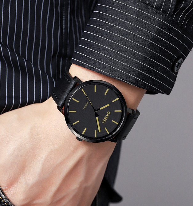 Skmei 1984LGD Gold-leather belt SBR Київ - фото 3