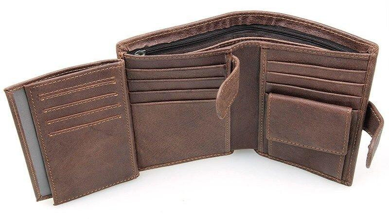 Портмоне чоловіче Vintage 14404 Коричнева Київ - фото 7