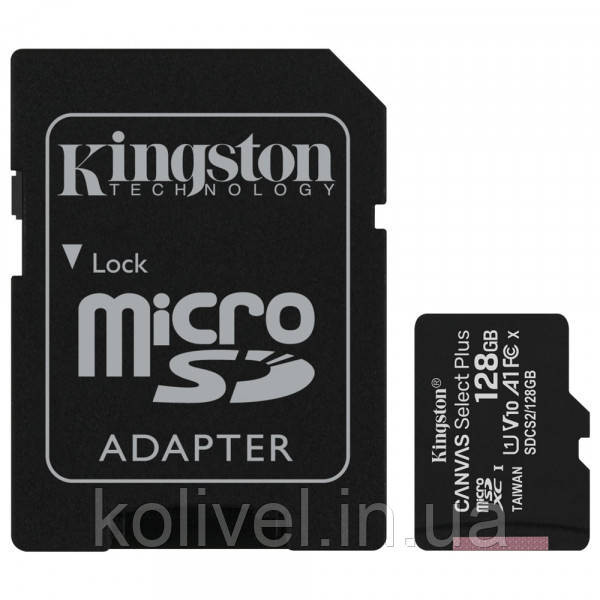 Memory card Secure Digital Micro128GB Kingston Canvas Select Plus SDXC UHS-1 U1 V10 A1 Class 10, Ret Киев - изображение 1