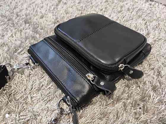 Маленькая вертикальная мужская сумка из натуральной кожи PS Leather Киев