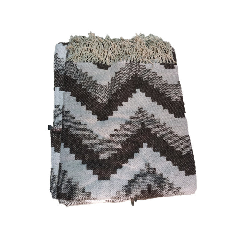 Плед бавовняний 140×200 коричневий зигзаг Киев - изображение 3