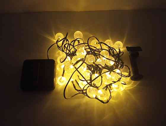 Гірлянда Кулька 50led 7 м (теплий білий) на сонячній батареї Луцьк