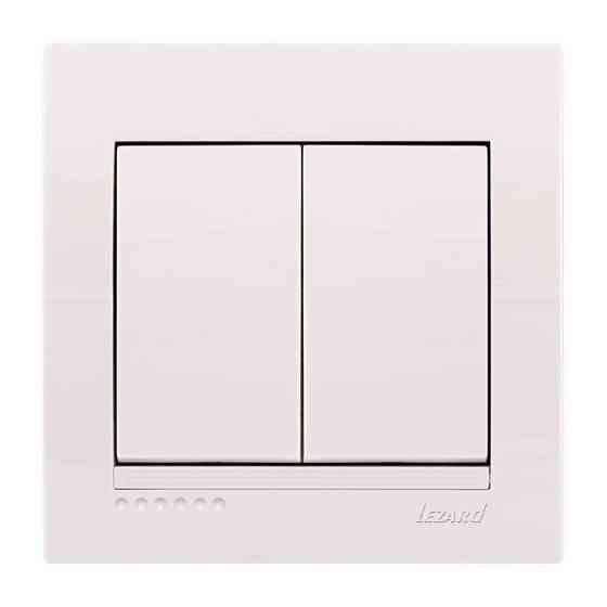 DERIY білий Вимикач внутрішній 2кл Лезард Житомир