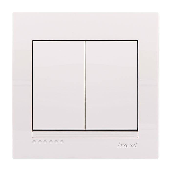 DERIY білий Вимикач внутрішній 2кл Лезард Житомир - изображение 1