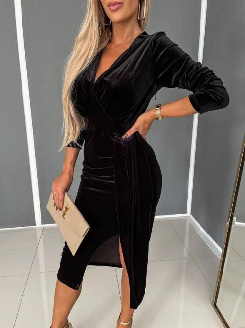 Женское элегантное праздничное миди платье из бархата Одесса - изображение 2