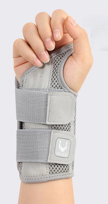 Ортопедичний фіксатор зап’ястя з металевою шиною Heal надійна підтримка при болю та травмах, L/XL (>22см), правий сірий Николаев - изображение 1