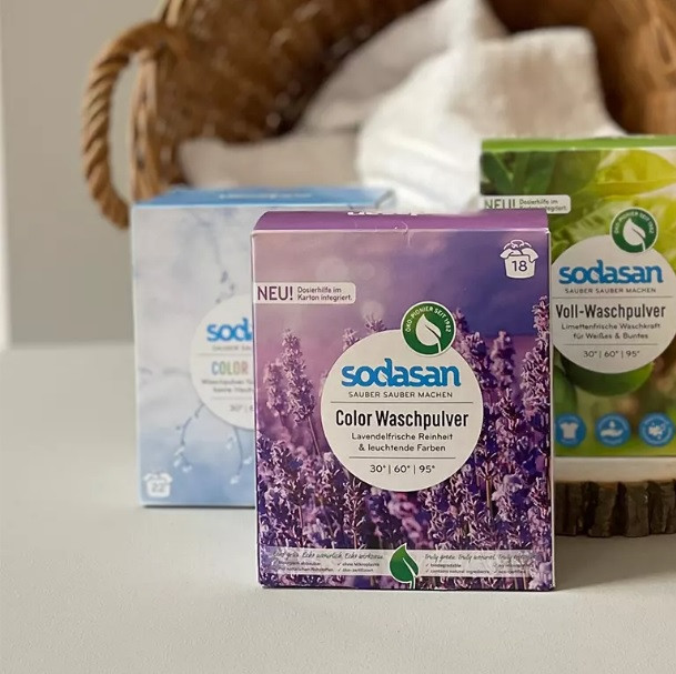 Органический стиральный порошок-концентрат Compact для цветных и черных вещей со смягчителем воды SODASAN 1 кг Киев - изображение 2