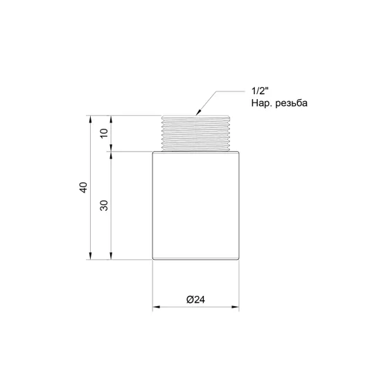 Подовжувач Thermo Alliance Standart 30х1/2" хром SD1301530 Київ