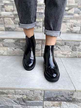 Черевики жіночі Milanti чорні шкіра лакована висота 12см розмір 38 (4187) Коломыя