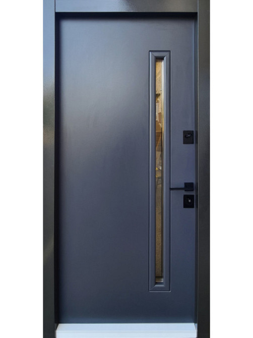 Двері вуличні зі склопакетом, STRAJ, модель Slim S, комплектація Proof Standard Mottura 870 Київ - фото 2