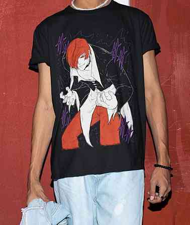 Футболка для мальчика аниме Іори Кинг Фигхтерс Фатал оверсайз (рост от 165 до 180 ) Черний AnimeJ0867m Днепр