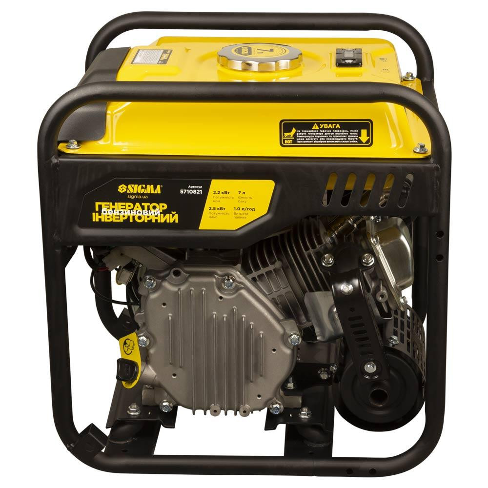 Генератор інверторний бензиновий 230 В 2.2/2.5 кВт 7 л 4-тактний ручний запуск SIGMA (5710821) Київ - фото 2
