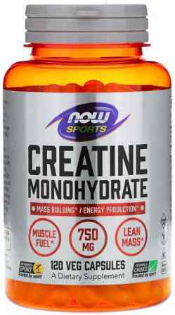 Креатин моногидрат Now Foods Creatine Monohydrate 750 мг 120 вег капсул Киев