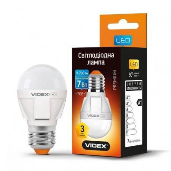 Лампа G45 7W E27 3000K 220V LED Videx Житомир
