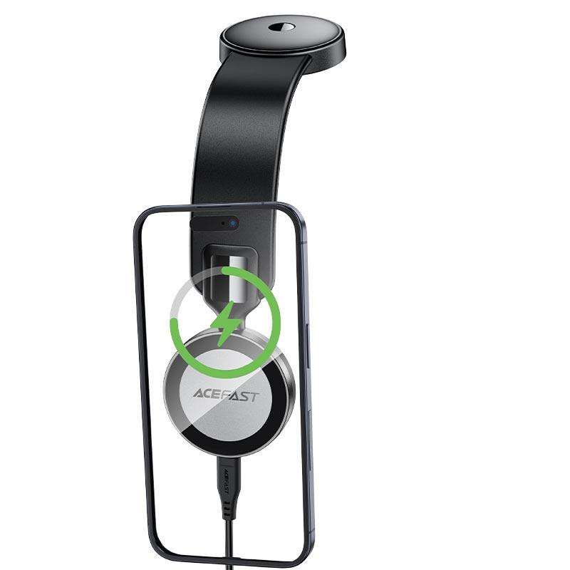 Автомобильный держатель для телефона с БЗП ACEFAST D37 magnetic wireless charging car holder for dashboard Black Одесса - изображение 4