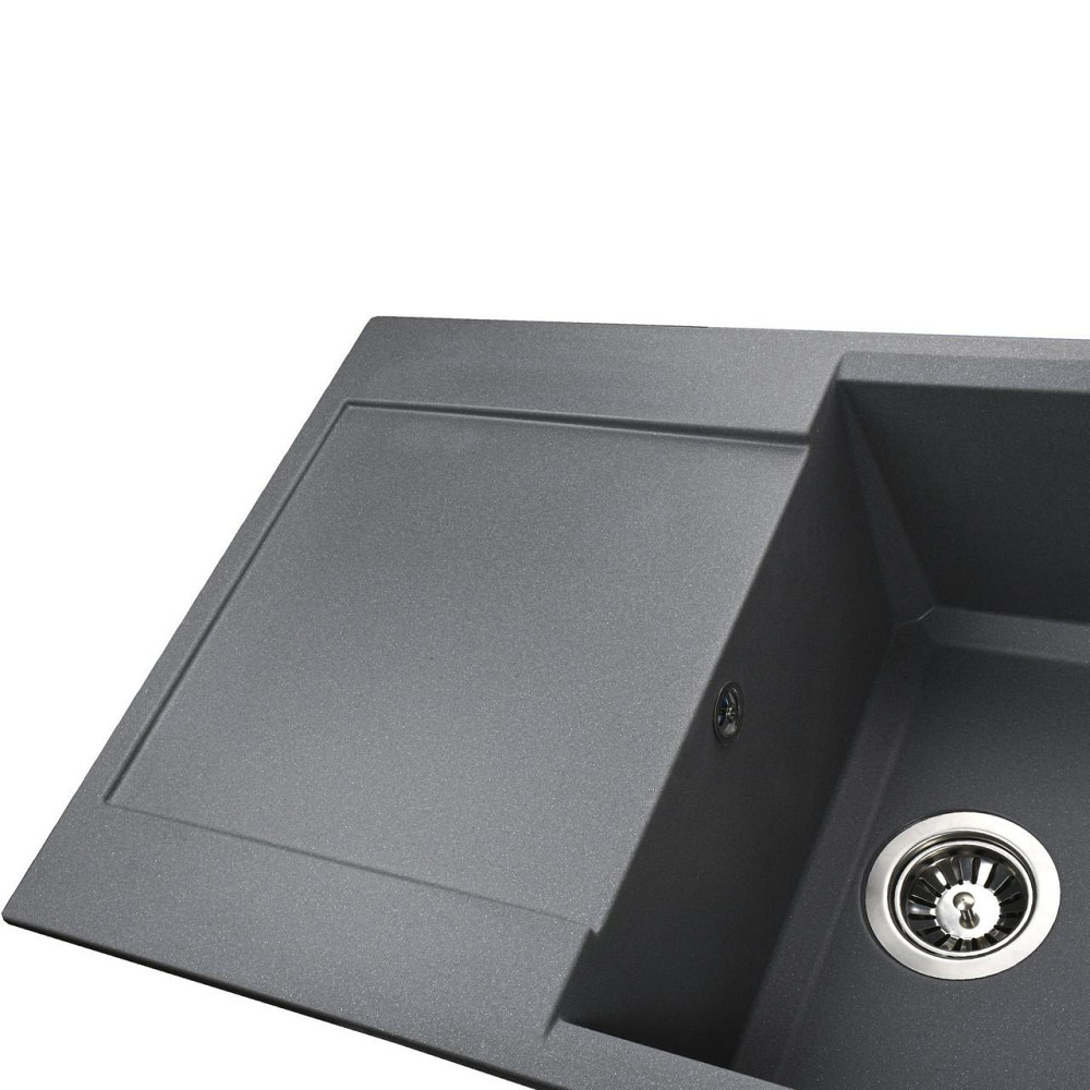 Гранітна мийка Globus Lux KOMO сірий металік 790х500мм-А0003 (000021039) Київ - фото 3