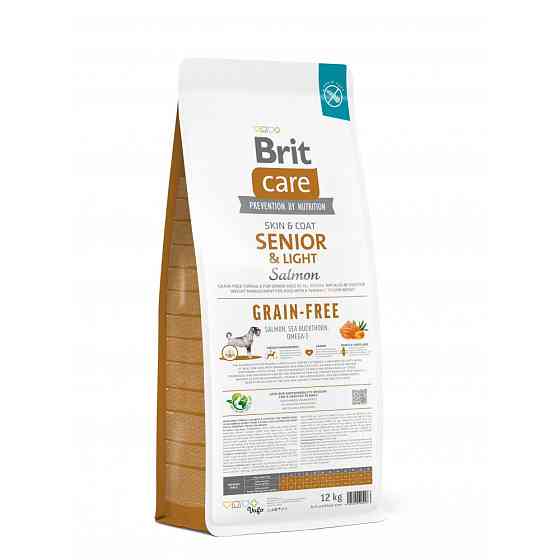 Сухой корм Brit Care Dog Grain-free Senior & Light для стареющих собак, беззерновой с лососем, 12 кг Винница