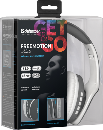 Гарнітура Defender FreeMotion B525 Gray + White, Bluetooth (63527) (6492205) Київ