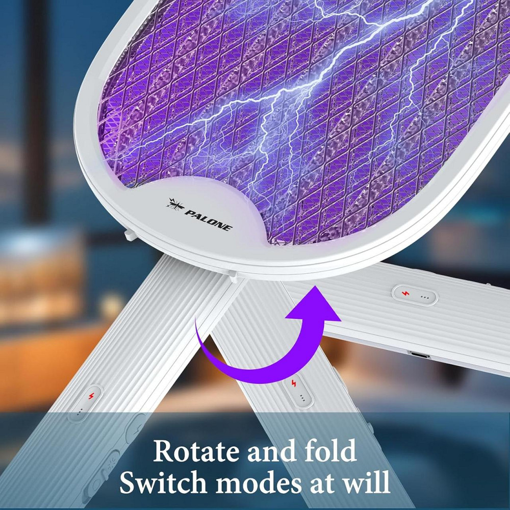 Электрическая мухобойка с УФ-подсветкой, ловушка для насекомых комаров портативный аккумуляторный уничтожитель Киев - изображение 9