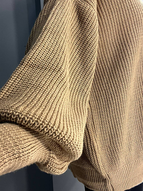 Свитер женский MIX RAY 6607 широкая модель оверсайз удлиненный, карамель, one size Киев - изображение 10