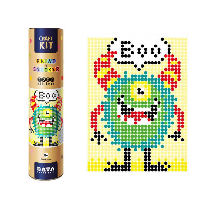 Картина по номерам стикерами в тубусе 