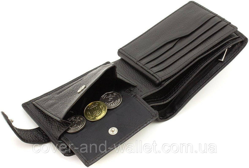 Классический мужской кошелек из натуральной кожи с блоком под карты ST Leather Киев - изображение 4
