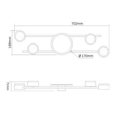 Світильник Videx під лампу 4xGX53 накладний з підсвіткою (VL-SPF21B-BB) Вінниця