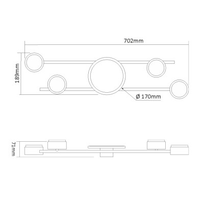 Світильник Videx під лампу 4xGX53 накладний з підсвіткою (VL-SPF21B-BB) Вінниця - фото 2