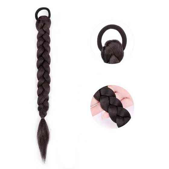 Шиньйон накладний хвіст на стрічці Didaka пряме волосся "Брюнетка" — 50 см Вінниця