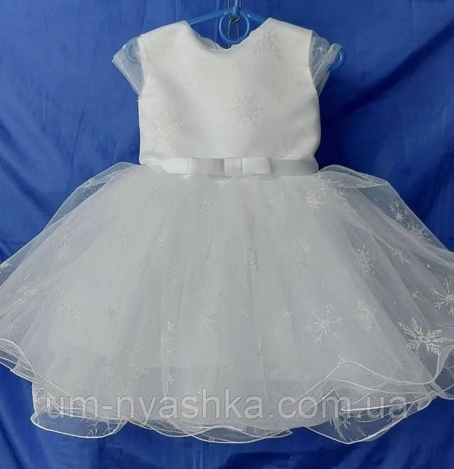 Платье Снежинка Белое нарядное платье для девочки со снежинками Кривой Рог - изображение 1