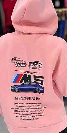 Женское теплое худи свободного кроя с накатом на спине турецкая трехнитка на флисе Розовый, 46/48 Одесса