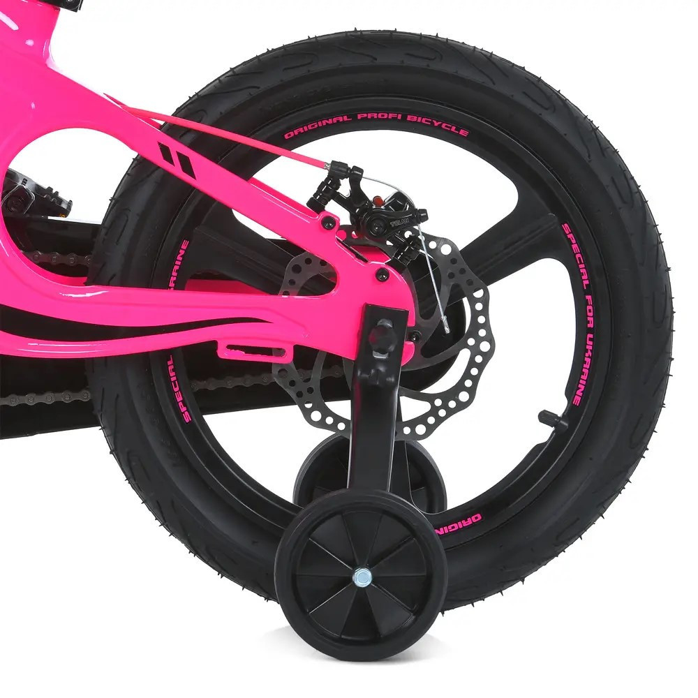 Велосипед дитячий PROFI 14 дюймів STELLAR з бічними колесами магнієва рама та вилка кошик дискові гальма Рожево-фіолетовий (MB Чернигов - изображение 3