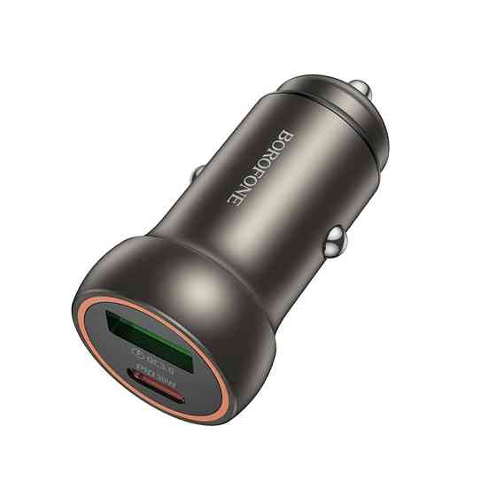Автомобільний зарядний пристрій BOROFONE BZ32A Fresh PD30W+QC3.0 car charger metal gray Одеса