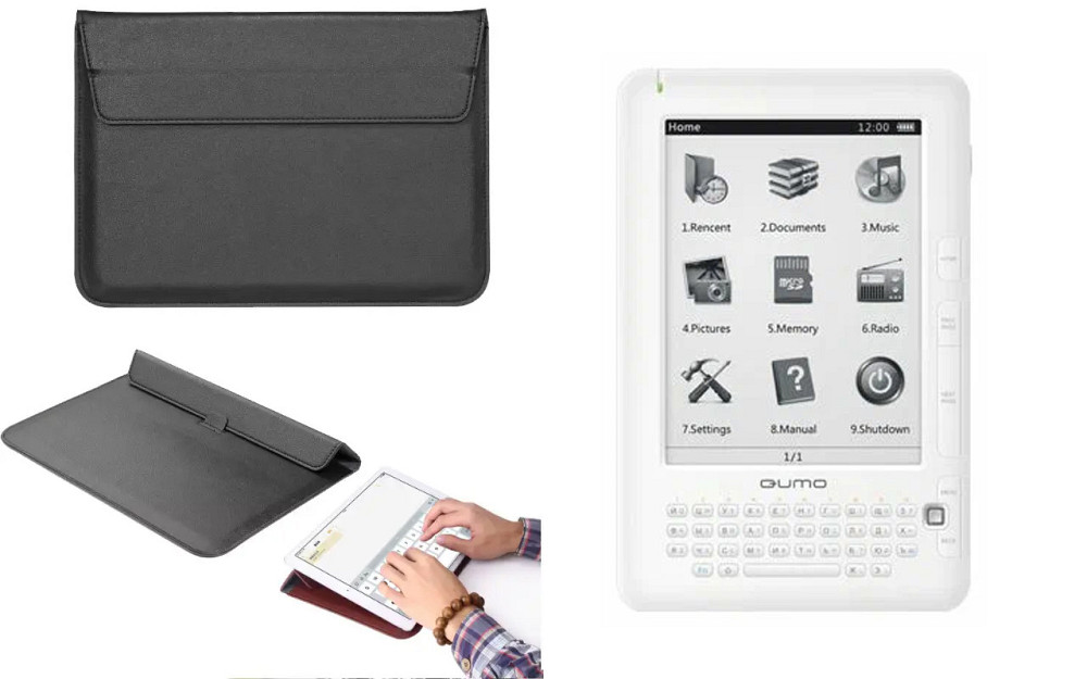 Чехол-конверт VitoCase для Qumo Libro II HD, с функцией подставки для книги Черный Киев - изображение 1