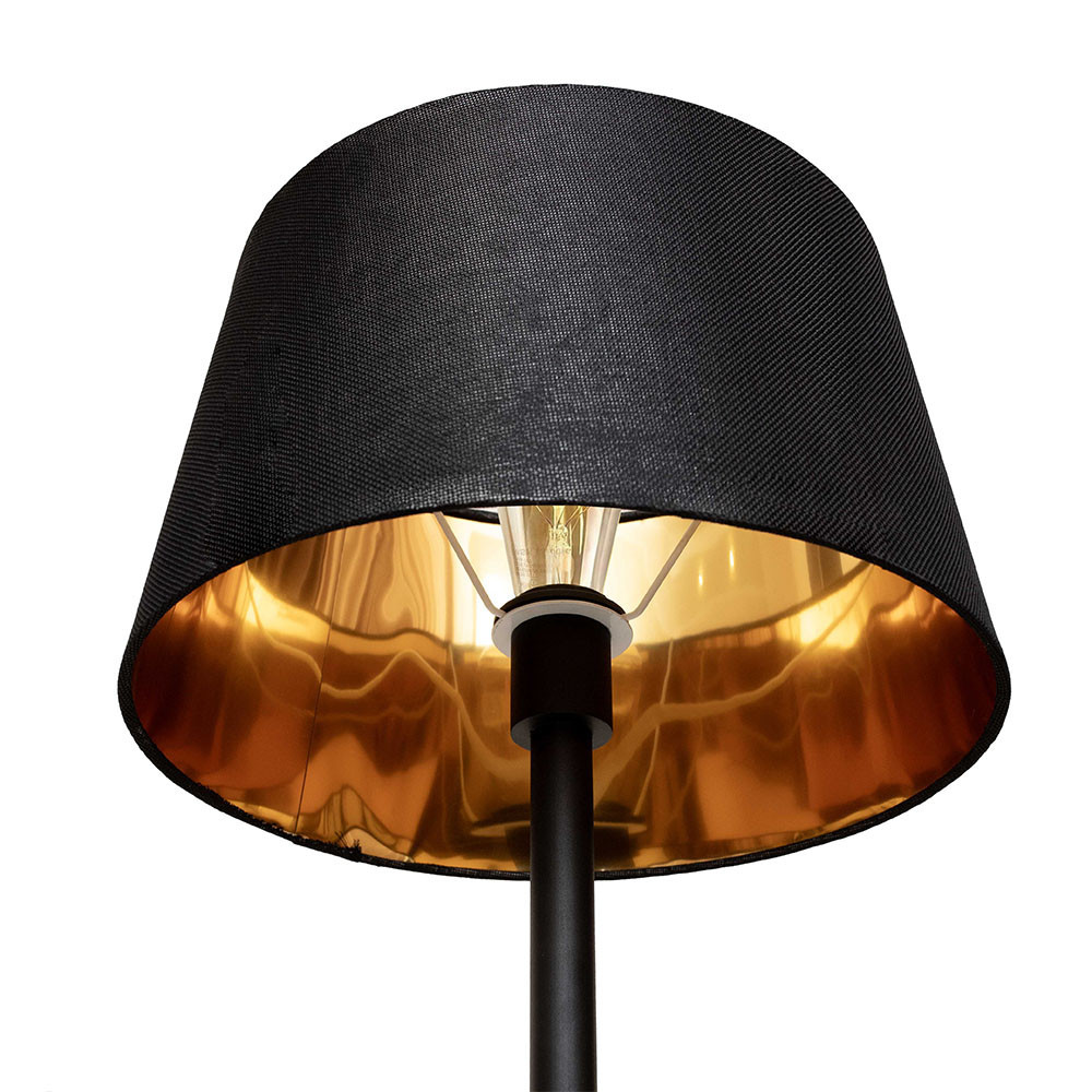 Торшер MSK Electric з чорним плафоном із тканини під лампу Е27 з чорною основою NL 3621 BK+BK Одеса - фото 5