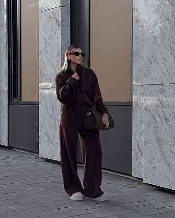 Жіночий стильний теплий флісовий костюм-двійка, двосторонній фліс-полос, 42/44 Одеса