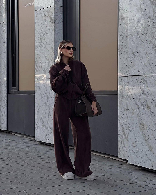 Жіночий стильний теплий флісовий костюм-двійка, двосторонній фліс-полос, 42/44 Одеса - фото 4