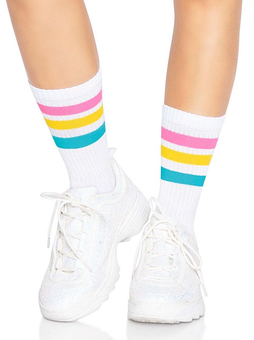 Шкарпетки жіночі в смужку Leg Avenue Pride crew socks Pansexual, 37–43 розмір Sex Aura Київ - фото 3
