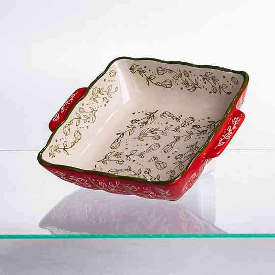 Yiwu Форма для запікання Vintage 20×16.5×4 (см) квадратна з ручками Червона HM04-13 Коломия