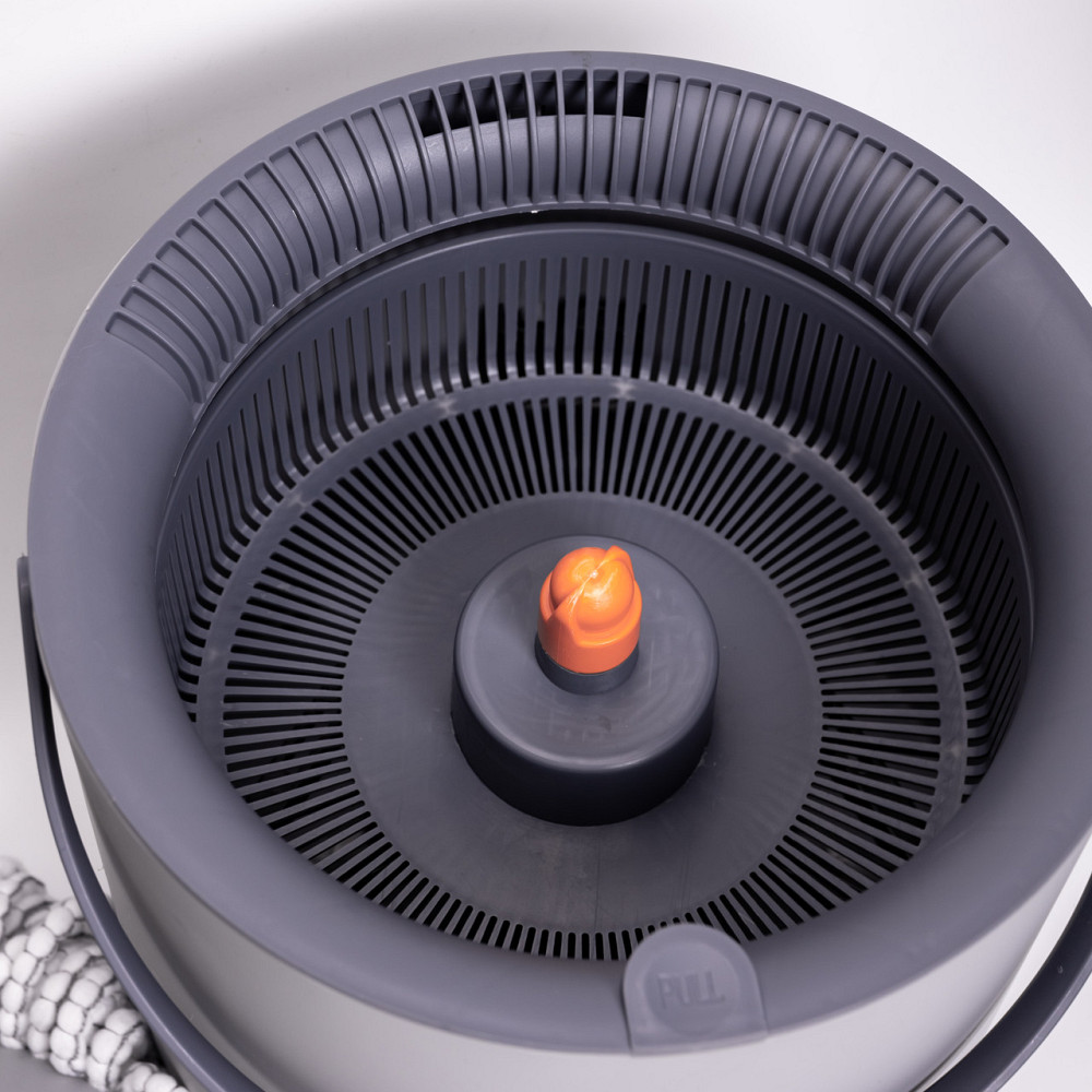 Household Набір для прибирання з круглою телескопічною шваброю з мікрофібри та відром із віджим Коломия - фото 9