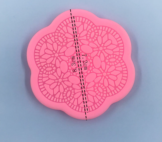 Молд силиконовый Кружево 83 мм розовый Киев - изображение 2